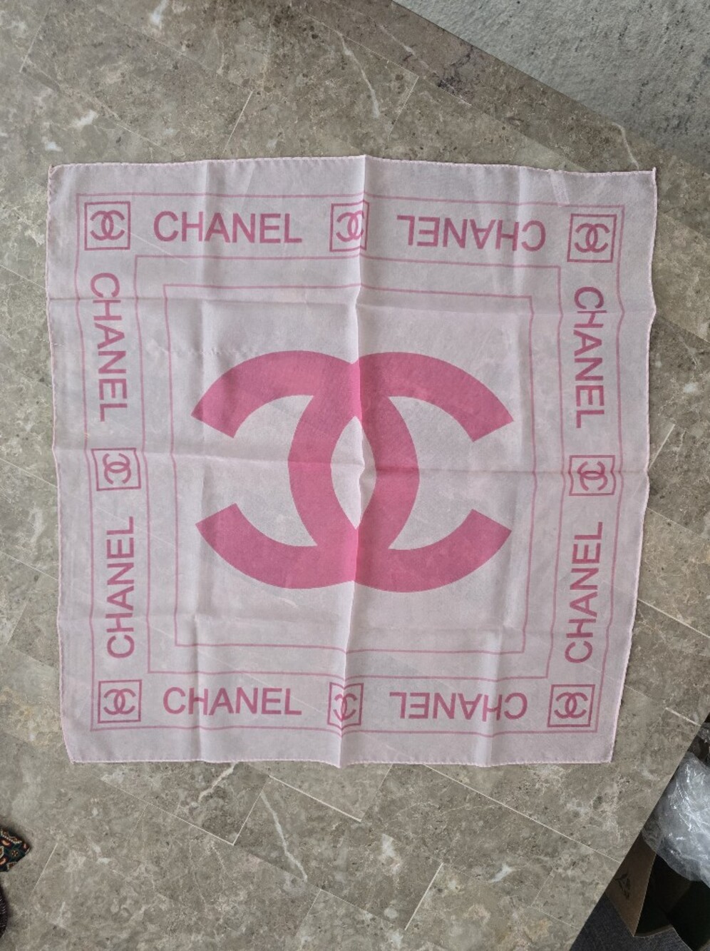Authentic Vintage Pink CHANEL Scarf